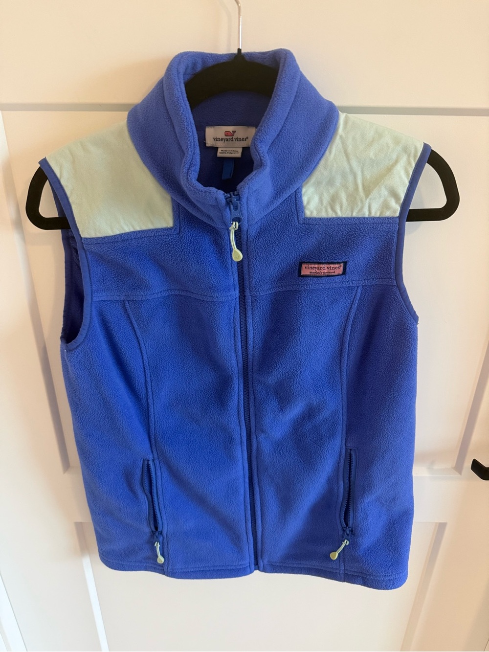 Vineyard Vines Women’s Fleece Zip Vest Blue Mint Colorblock Full Zip Size S